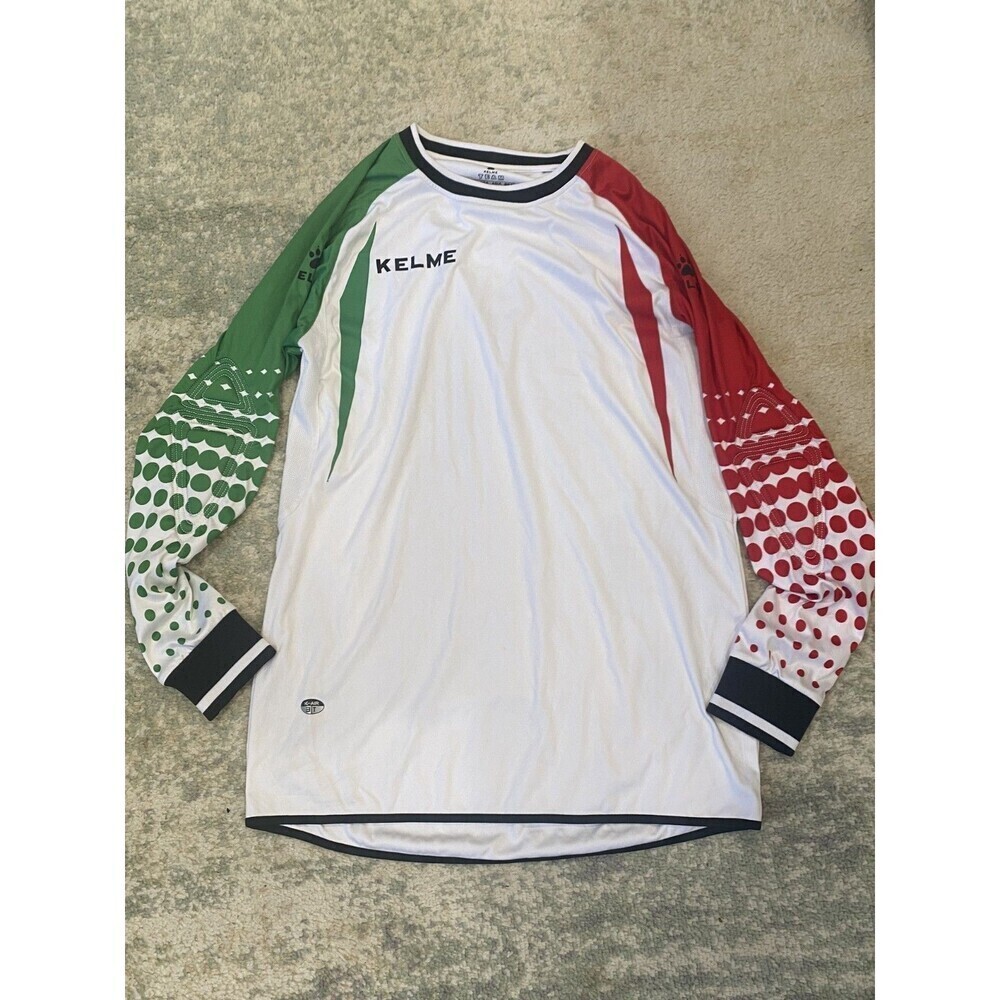 KELME Goalkeeper Goalie Padded USA Sz 14 Jersey Pro Mexico Italy Red Green White
